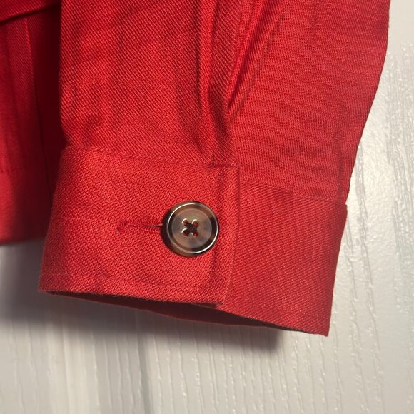 CAbi 5472 Red Valentine Linen Blend Suit – Jacket L & Pants 10 - Picture 6 of 15